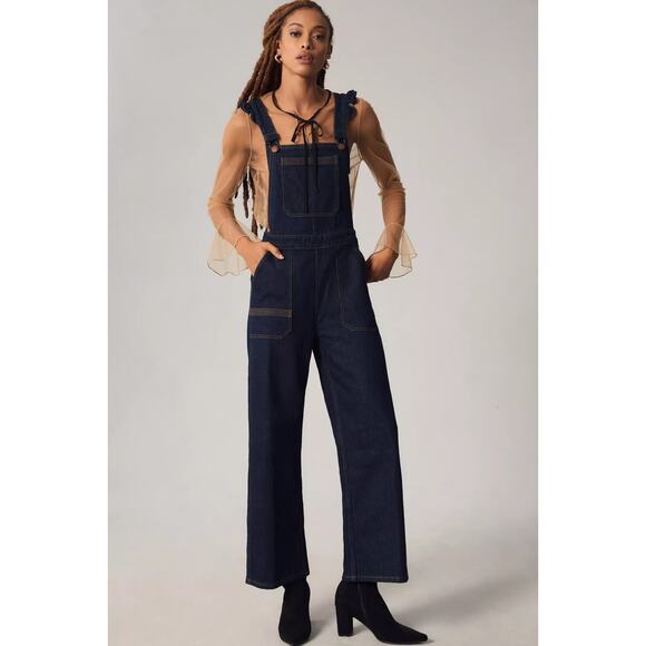 Anthropologie Denim - Anthropologie Seventy + Mochi Elodie Ruffle strap denim overalls size 8